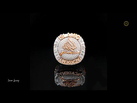 Arabic Calligraphy Iced Out Pave Lab Grown Diamond Statement Ring Hip Hop Ring