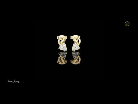 0.27 TCW Exclusive Round Cut Moissanite Diamond Cluster Stud Earrings with Sculpted Curved Design