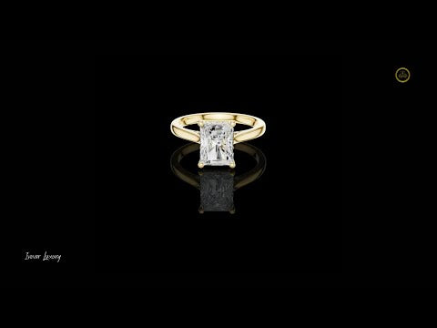 2.47 CT Delicate Radiant Cut Lab Grown Diamond Solitaire Engagement Ring in Polished Gold