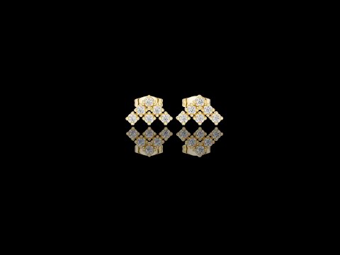 0.24 TCW Celestial Crown Cluster Stud Earrings with Round Brilliant Moissanite Diamonds