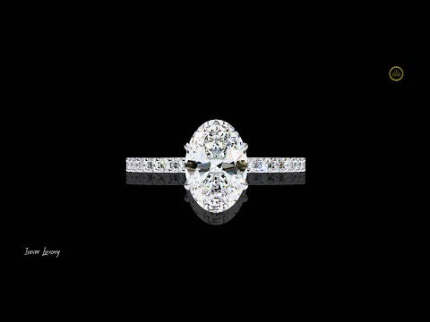 1.20 CT Elegant Oval Cut Lab Grown Diamond Pave Engagement Ring in Solid Gold For Gift