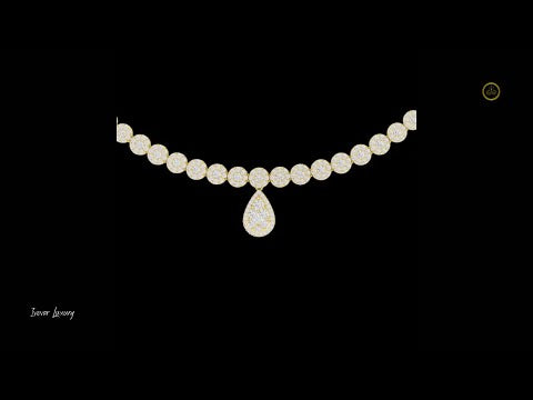 7.88 TCW Charming Lab Grown Round Tennis Necklace with Pear Drop Pendant Royal Sparkle Statement