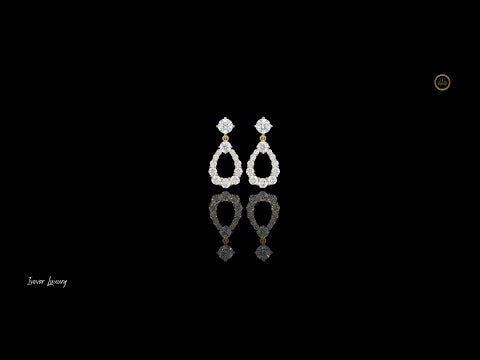 Open Teardrop Round Brilliant Lab Diamond Pear Halo Drop Earrings
