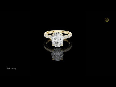 2.00 CT Elegant Oval Moissanite Diamond with Pave Accented Ring Luxury Proposal Jewelry For Women