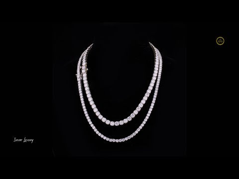VVS Moissanite Chain Hiphop 925 Sterling Silver 5mm Iced Out Moissanite Tennis Chain by Ivevar