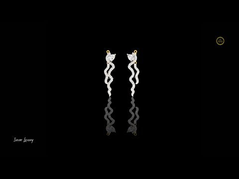 0.84 TCW Luxurious Pear Moissanite Diamond Serpentine Cascade Earrings with Pave Set Wavy Drop Design