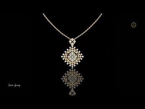 1.05 TCW Classic Round Lab Grown Diamond Floral Square Cluster Pave Design Pendant Luxury Statement Jewelry