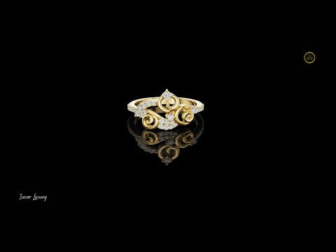 0.30 TCW Ornate Moissanite Diamond Swirl Ring in Lustrous A Poetic Expression of Motion