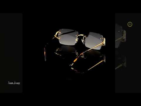 Premium Round Diamond Cut Rimless Sunglasses Luxury Designer Eyewear