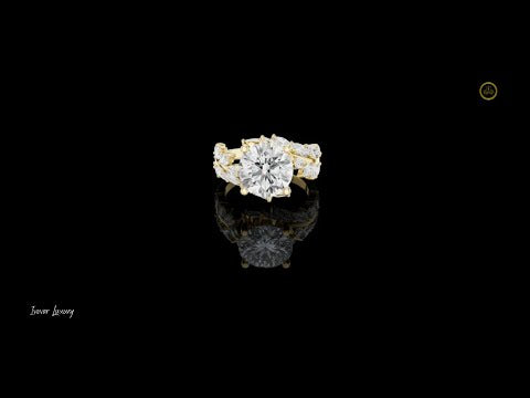 3.00 CT Nature Inspired Round Brilliant Lab Grown Diamond Vine Band Wedding Ring