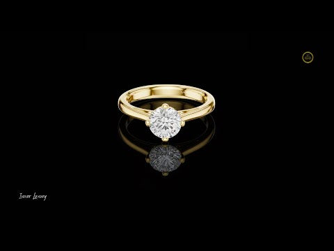 0.85 TCW Classic Round Brilliant Moissanite Diamond Solitaire Elegant Four Prong Engagement Ring For Her