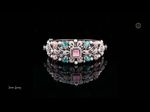 Custom Lab Diamond Bangle Flower VVS Bridal Gift Bracelet