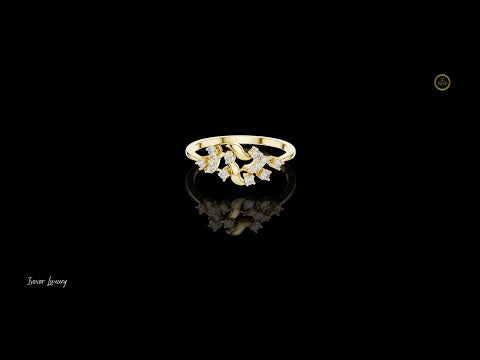 Floral Vine Moissanite Diamond Cluster Ring