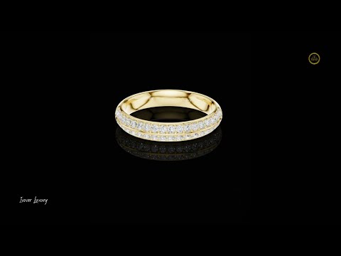 Round Moissanite Diamond Pave Wedding Band