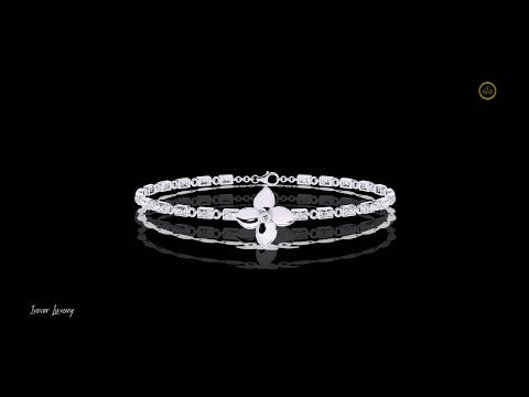 0.41 TCW Affordable Gold Petal Centerpiece Bracelet with Lab Grown Diamonds