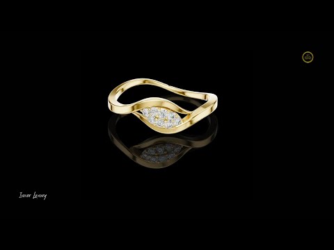0.096 TCW Wave Design Ring Featuring a Sparkling Lab Grown Diamond Cluster Accent