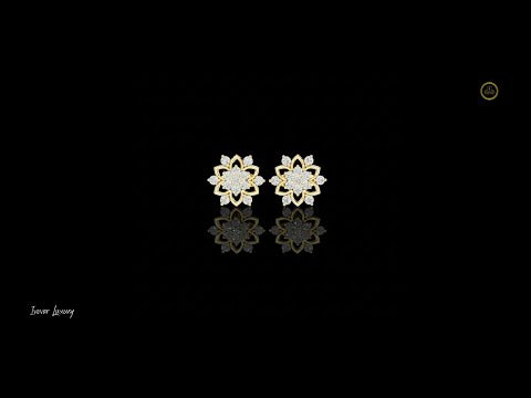 0.39 TCW Sparkling Moissanite Round Cut flower stud earrings with floral cluster For Her