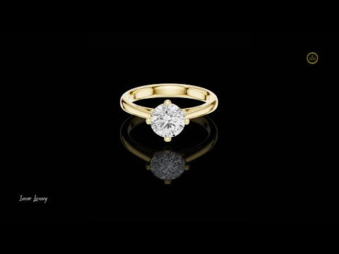 1.00 TCW Elegant Round Cut Moissanite Diamond Solitaire Ring Classic Minimalist Jewelry by Ivevar Luxury