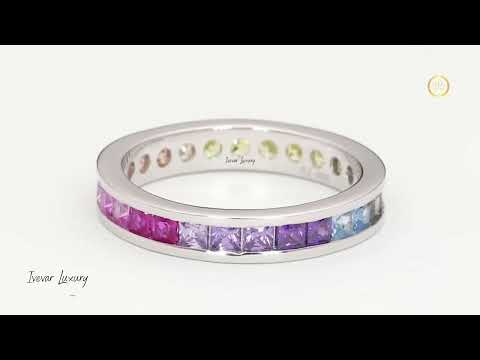 Luxury Natural Sapphire Diamond Wedding Ring by Ivevar Elegant Bridal Jewelry