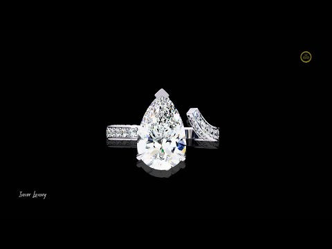 3.07 CT Eternal Harmony Teardrop Lab Grown Diamond Ring with Curved Wedding Band
