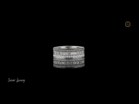 Triple Row Emerald & Round Cut Moissanite Diamond Eternity Wedding Band