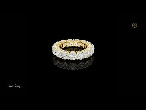 6.45 TCW Luxury Gold Lab Grown Eternity Ring with Full Circle Round Brilliant Diamonds
