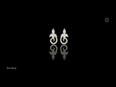 0.67 CT Luxury Moissanite Pear Cut Floral Diamond Hoop Earrings For Everywear