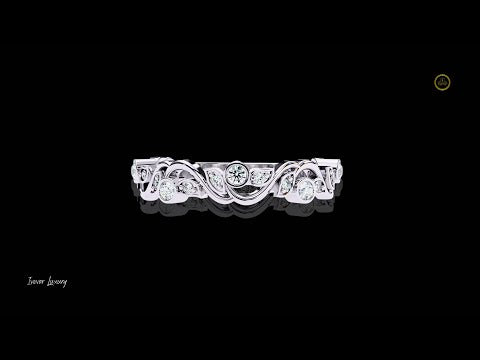 0.18 TCW Intricately Crafted Round Lab Grown Diamond Artistic Vine Design with Bezel Diamonds