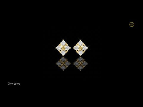 0.52 TCW Cross Motif Four Point Moissanite Round Diamond Cluster Stud Earrings For Gift