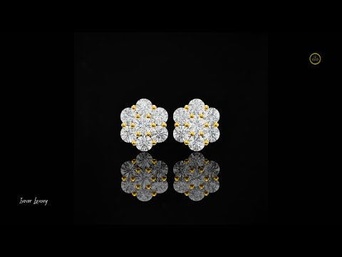 2.94 TCW Classic Floral Moissanite Diamond Cluster Stud Earrings with Brilliant Round Cut Sparkle