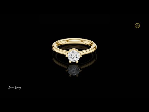 0.63 TCW Elegant Solitaire Lab Grown Diamond Ring Classic Round Cut Minimalist Engagement Ring For Her