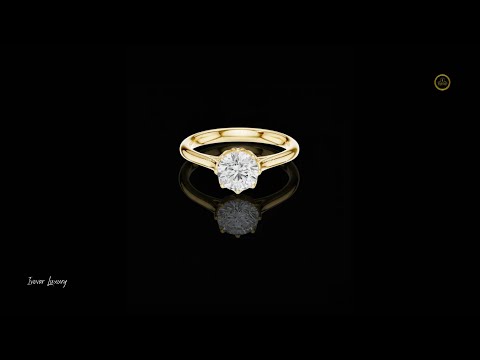 0.95 TCW Beautiful Floral Crown Round Brilliant Cut Lab Grown Diamond Solitaire Engagement Ring For Her