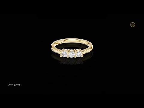 Round Brilliant Lab Diamond Three Stone Ring For Women