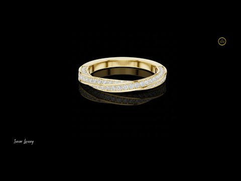 0.72 TWC Elegant Criss Cross Lab Grown Diamond Band in Gold Double Row Ring for Women