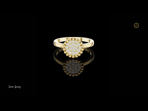 0.17 TCW Dainty Round Moissanite Diamond Cluster with Beaded Halo Minimalist Promise Ring for Women