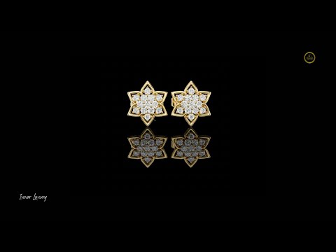 0.23 TCW Starluxe Star Shaped Cluster Stud Earrings with Round Moissanite Diamonds