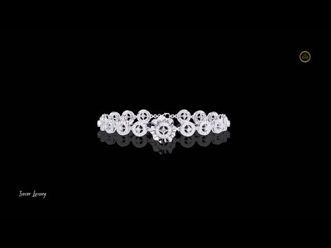 1.29 TCW Intricate Geometric Luxury Gold Craftsmanship Flower Lab Diamond Bracelet