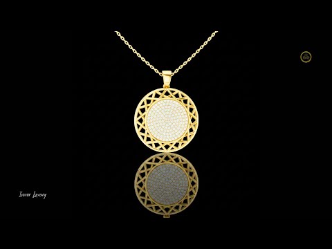 1.15 TCW Iconic Round Lab grown Diamond Pave Medallion Pendant with Geometric Lattice Frame Luxury Jewelry