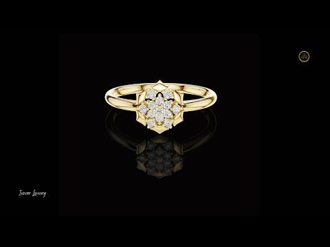 Round Cut Moissanite Diamond Floral Cluster Ring for Women