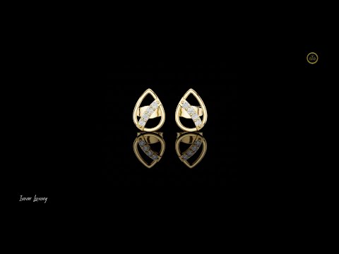 0.15 TCW Modern Teardrop Moissanite Diamond Stud Earrings with Brilliant Cut Accents