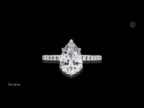 1.81 CT Luxury Pear Cut Lab Grown Diamond Ring for Wedding Bridal Jewelry