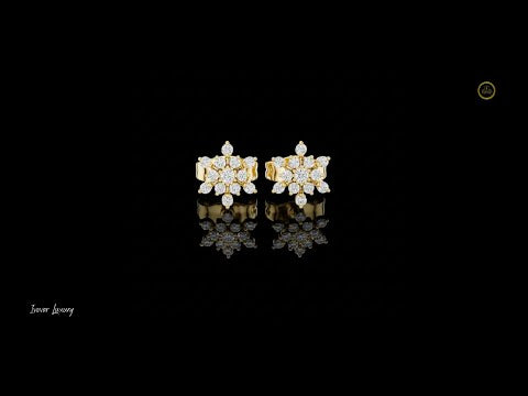 0.17 TCW Radiant Halo Cluster Stud Earrings with Round Brilliant Moissanite Diamonds
