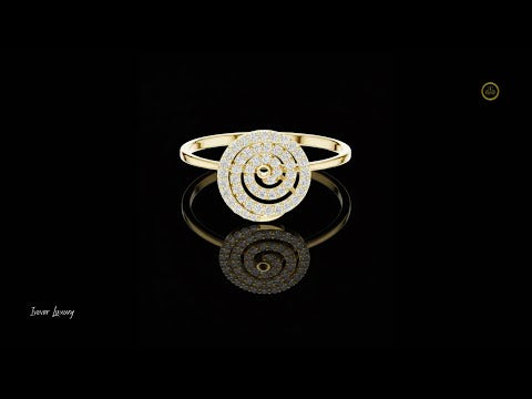 0.11 TCW Radiant Spiral Lab Grown Diamond Ring Dazzling Modern Swirl Design with Micro Pave Sparkle