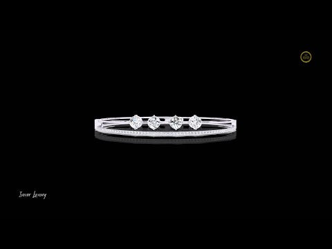 2.32 TCW Sophisticated Bracelet Featuring Four Large Lab Grown Round Diamonds with Pave Diamond Accent
