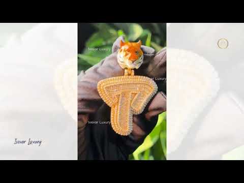 Moissanite Diamond Tiger Head Pendant Necklace by Ivevar