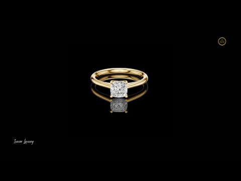 Cushion Cut Lab Diamond Solitaire Engagement Ring Four Prong