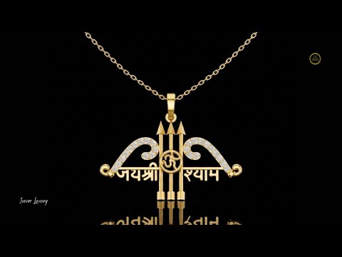 0.48 TCW Fantastic Jai Shree Shyam Round Moissanite Diamond Trishul Om Religious Pendant Fine Jewelry