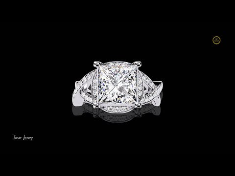 Princess Cut Lab Diamond Twisted Band Ring For Women