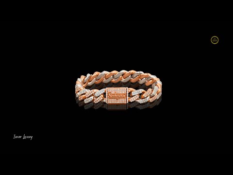 Personalized Rose Gold Moissanite Diamond Custom Bracelet by Ivevar