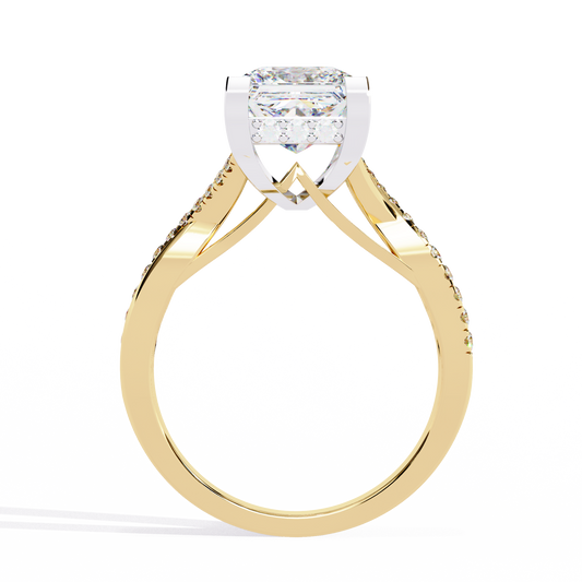 Princess Cut Split Shank Pave Lab Grown Diamond Ring